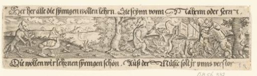 Left wolf chasing a goose, right wolf preaching desire for poultry