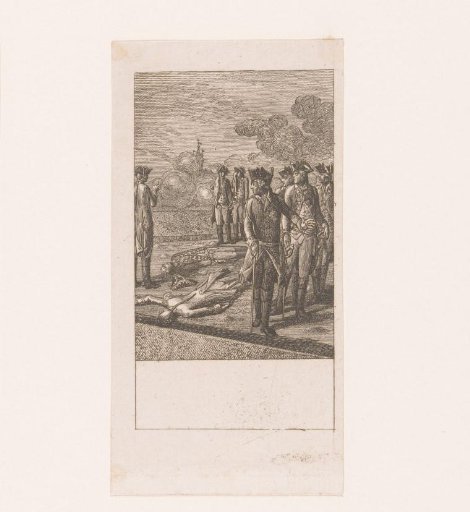 Soldiers inspect two dead soldiers