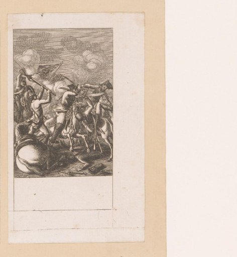 Battle of soldiers on horseback