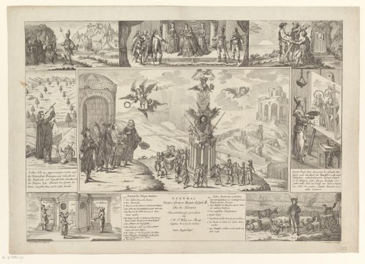 Commemorative print with portrait of Joseph II, German Emperor