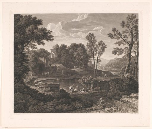 Arcadian landscape with funerary monuments