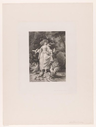 Lili Feeding Pigeons and Other Animals While Watched by a Man Disguised as a Fox