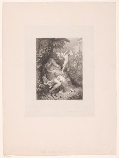 Helena in an intimate embrace, viewed from a rose bush