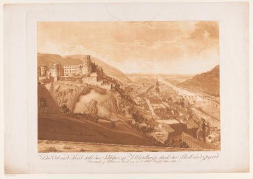 View of the northeast side of Heidelberg with Schloss Heidelberg on the left