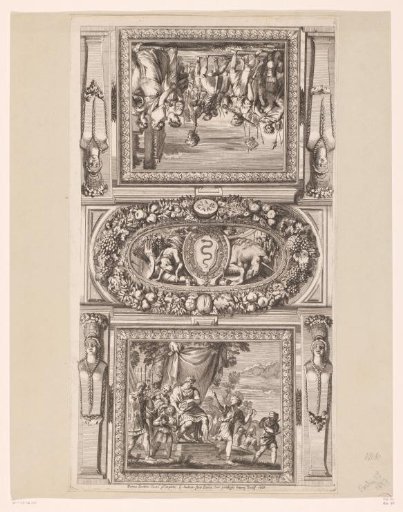 Central part of the ceiling with two scenes of King David