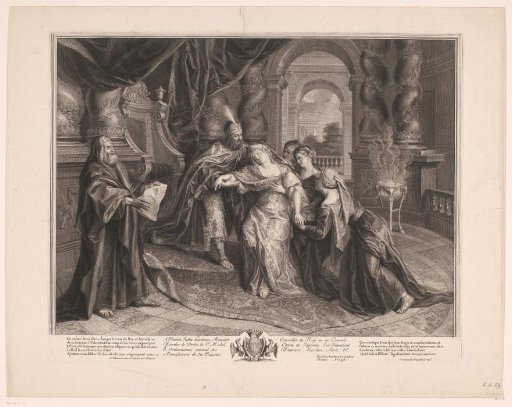 Esther faints before King Ahasuerus