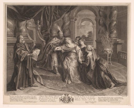 Esther faints before King Ahasuerus