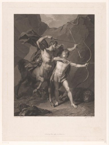 Chiron instructing Achilles in archery