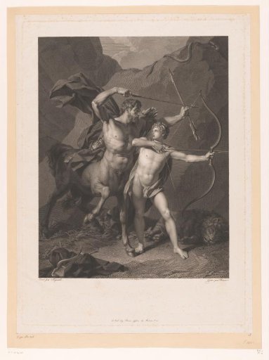 Chiron instructing Achilles in archery