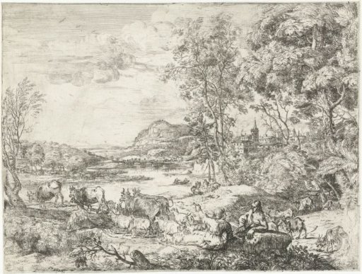 Shepherd and shepherdess in conversation