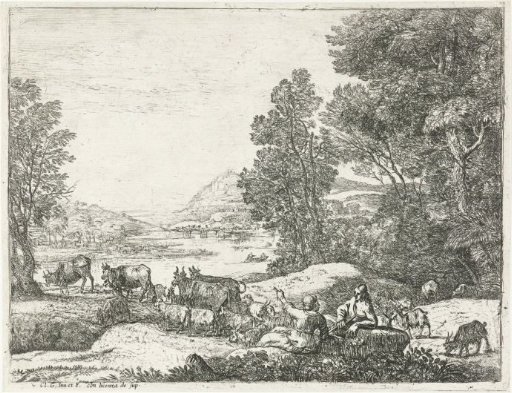 Shepherd and shepherdess in conversation