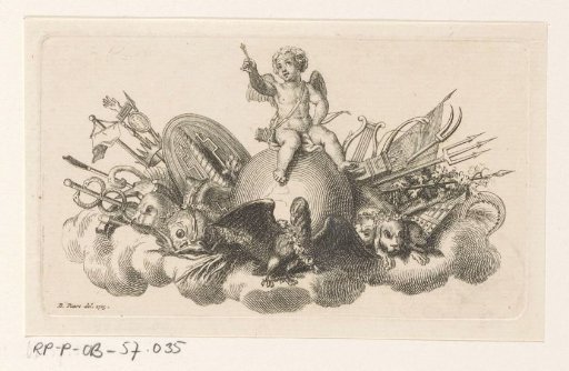 Triumphant Amor Sitting on the World