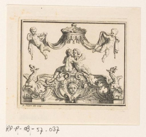 Two Love-Making Putti Under a Baldachin