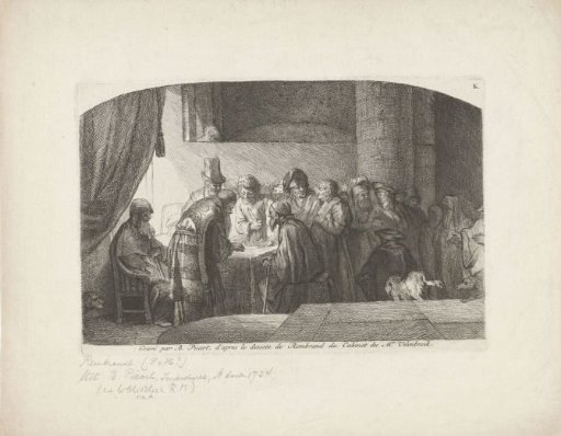 Judas receives silver coins for his betrayal