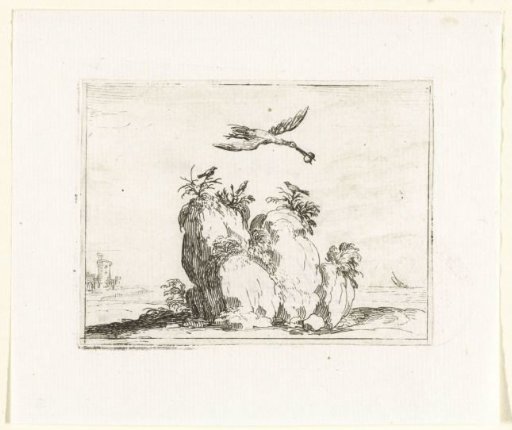 Crane with a Stone in its Beak