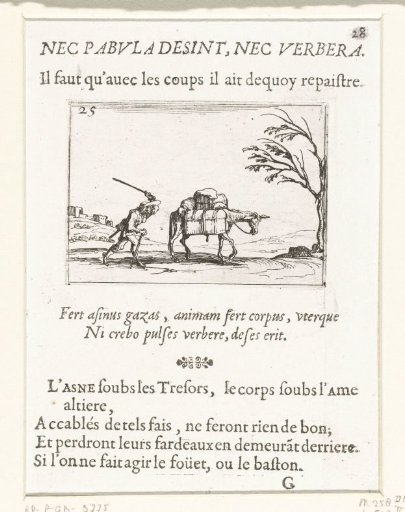 A peasant beating his donkey