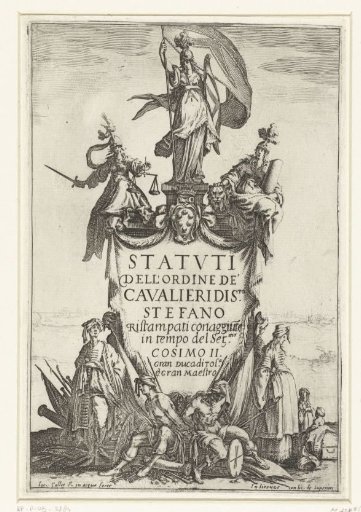 Title page of the book 'Statuti dell'ordine de' Cavalieri di Santo Stefano'
