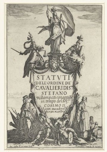 Title page of the book 'Statuti dell'ordine de' Cavalieri di Santo Stefano'