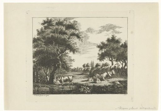 Landscape with cows and sheep