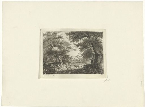 Landscape with cart track and cattle