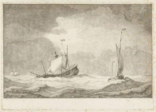 Three Sailing Ships at Sea