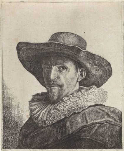 Portrait of a man with a large hat