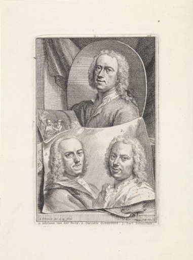 Portraits of Adriaan van der Burg, Cornelis Greenwood and Aert Schouman