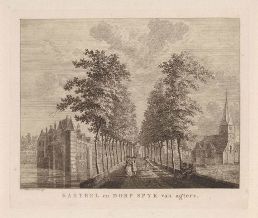 View of the Castle and Church at Spijk (Lingewaal), Rear View