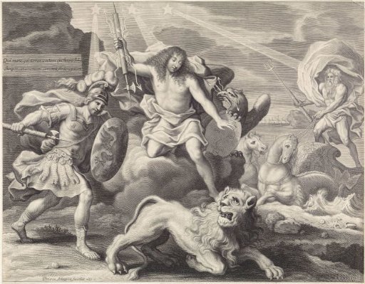 Commemorative print with allegorical representation of Louis XIV as Jupiter, 1659