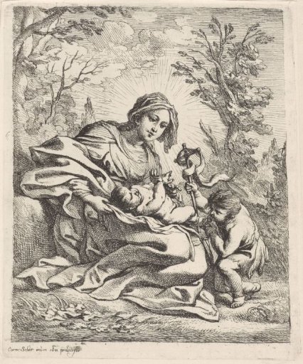 Madonna with Child and John the Baptist in a landscape