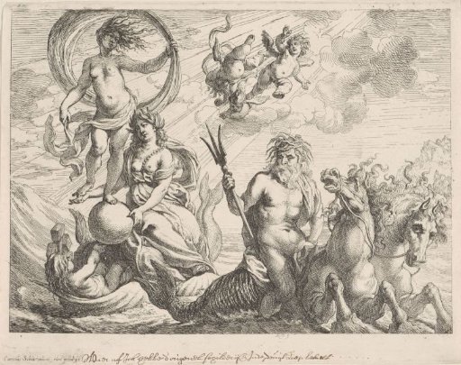 Neptune with his chariot on the sea