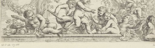 Frieze with playing children and a putto