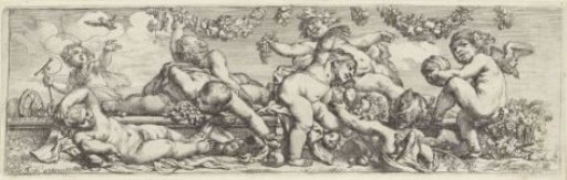 Frieze with eight playing children and putti