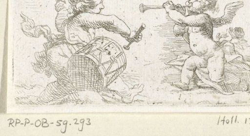 Two music-making putti