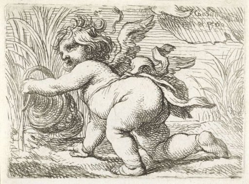 Kneeling putto with a water jug