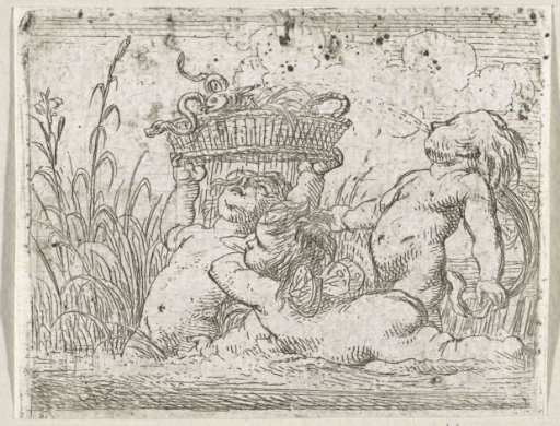 Three putti in the water