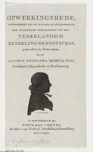 Portrait of the minister Jacobus Engelsma Mebius
