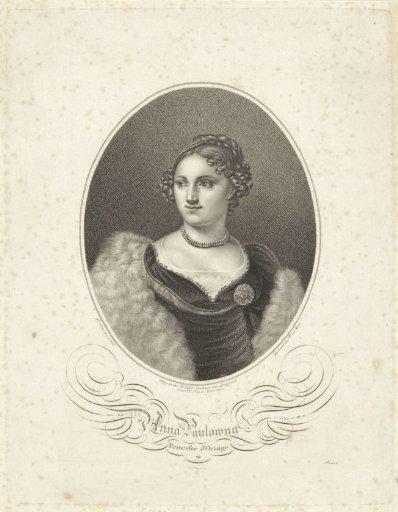 Portrait of Anna Paulowna Romanowa (Queen of the Netherlands)