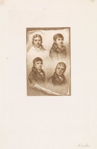 Portraits of Taco Scheltema, Nicolaas Baur, Willem Bartel van der Kooi and Martinus Schouman