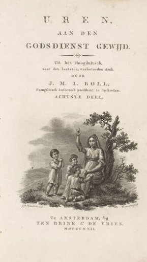 Children and a woman in a landscape