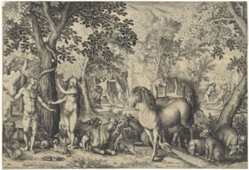 Adam and Eve in paradise