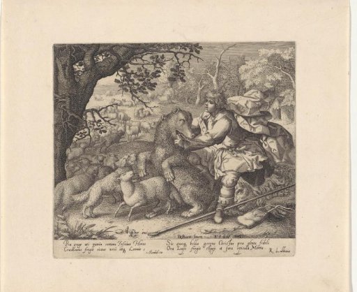 David with the bear and the lion