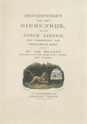 Title page for: W. van Haarst, Observations on the Animal Kingdom, [1828]