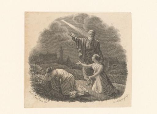 Man points two women at a star