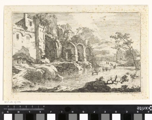 Landscape with ruin and shepherd