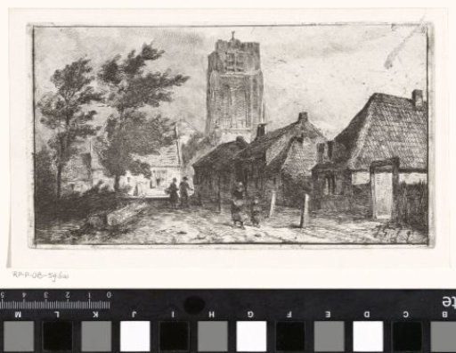 Village view with church tower