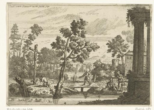 Landscape with a Man Kneeling before a Cross
