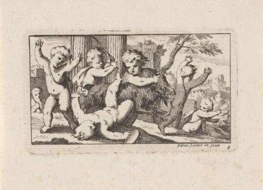 Putti Attempting to Ride a Goat