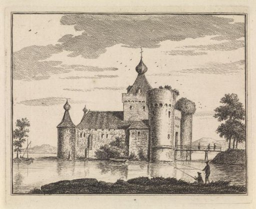 River landscape with a castle