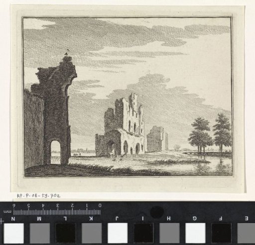 River landscape with ruins